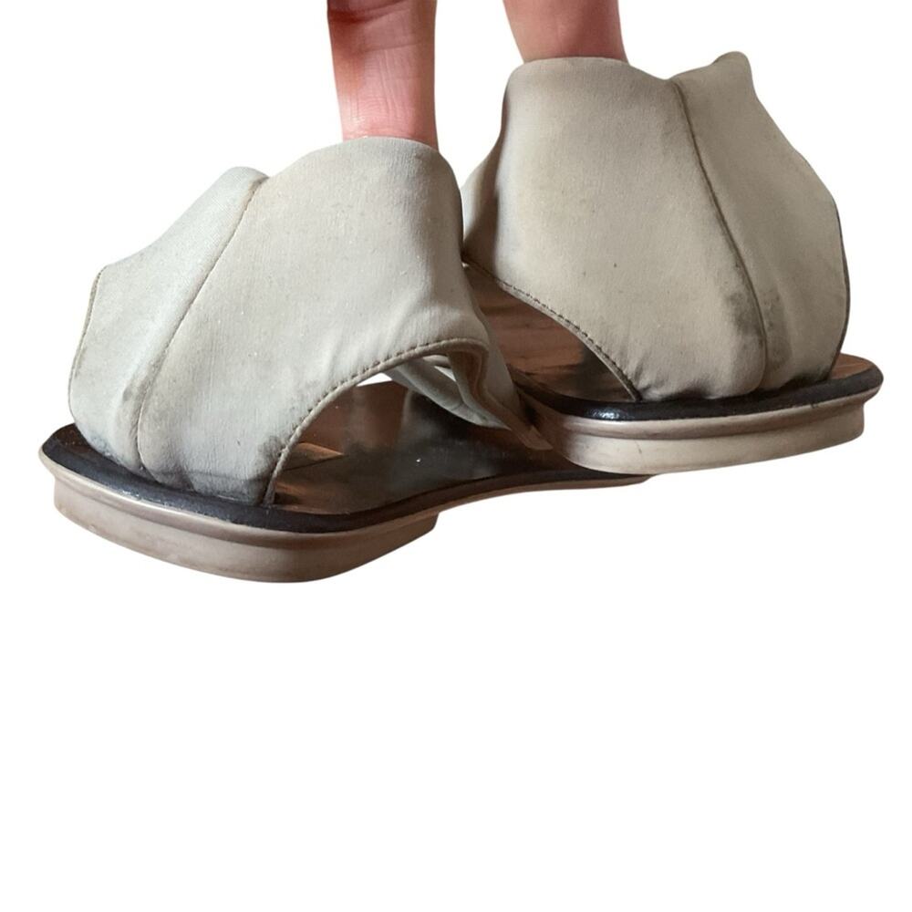 Calvin Klein Collection Womens Beige Crisscross Elastic Flat Sandals Italy - Picture 4 of 9